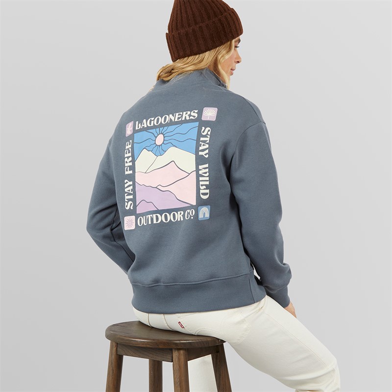 Lagooners Womens Motherwell Sweatshirt Stone Blue