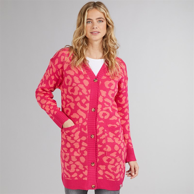 Lagooners Womens Talgarth Cardigan Hot Pink