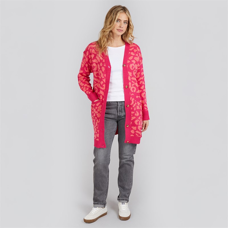 Lagooners Womens Talgarth Cardigan Hot Pink
