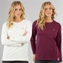 Lagooners Womens Aberavon Two Pack Long Sleeve T-shirt Plum/Ecru