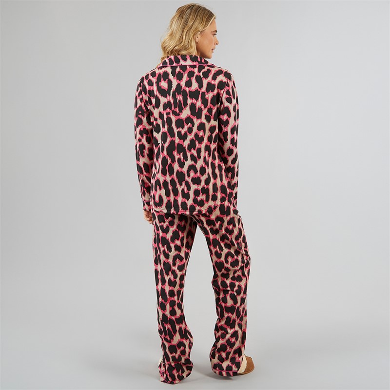 Lagooners Damen Pyjamas Cotter Leopard