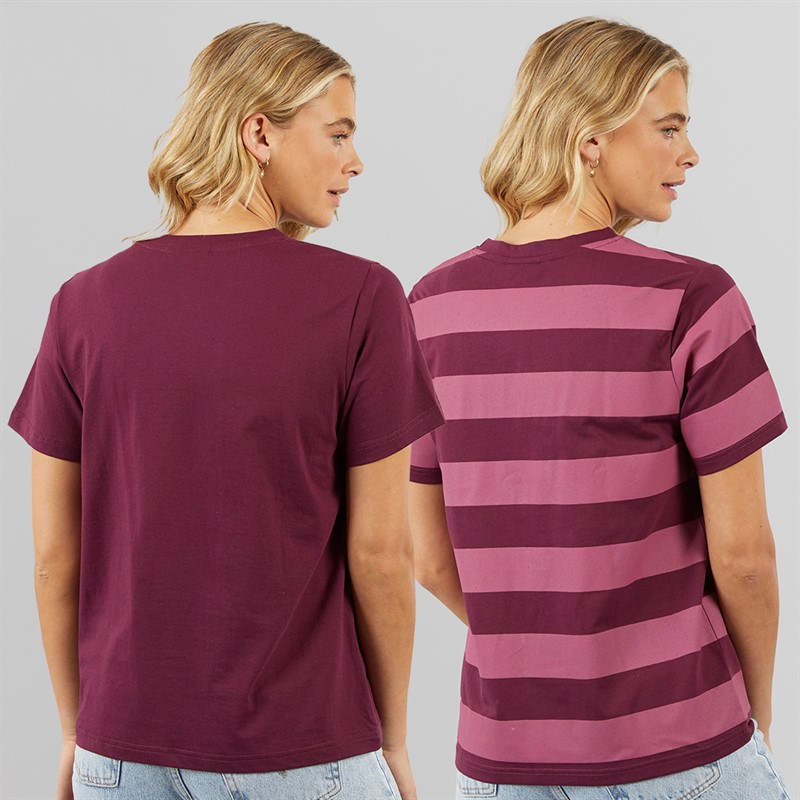 Lagooners Damen Oxbow 2er Pack T-Shirts Pflaume/Rosenknospe