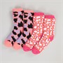 Lagooners Womens Lampeter Two Pack Slipper Socks Leopard