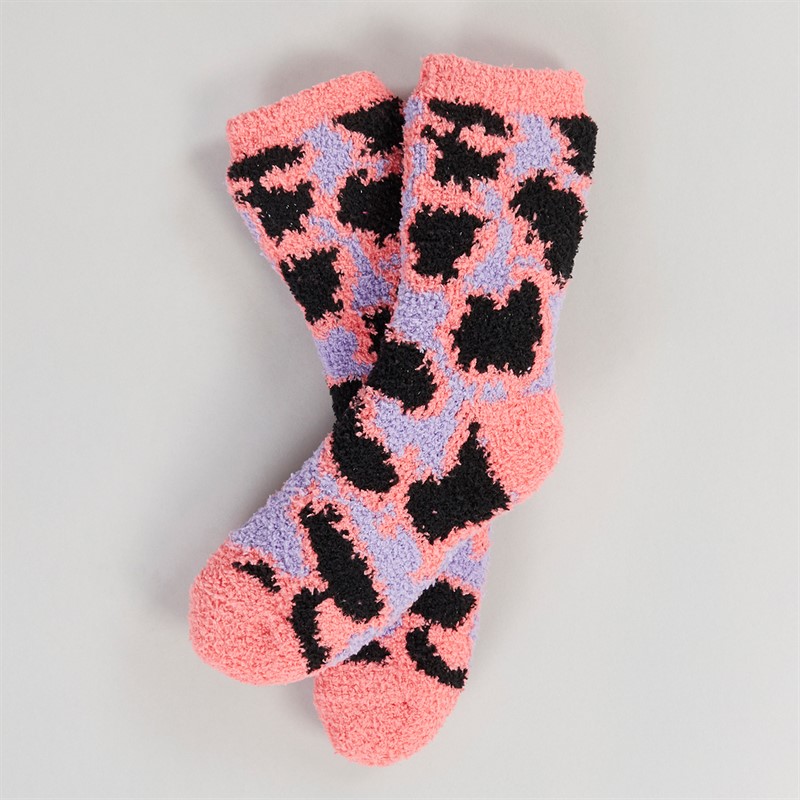 Lagooners Womens Lampeter Two Pack Slipper Socks Leopard