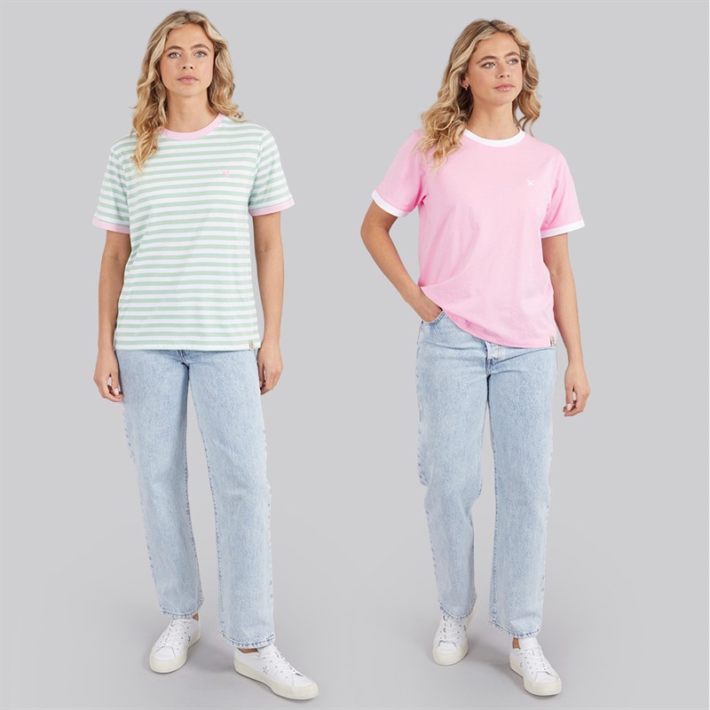 Lagooners Womens Thornwick Two Pack T-Shirts Pink/Mint