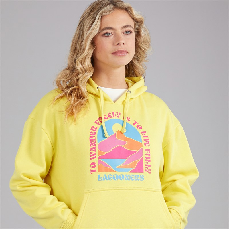 Lagooners Womens Nightingale Nest Graphic Hoodie Yellow