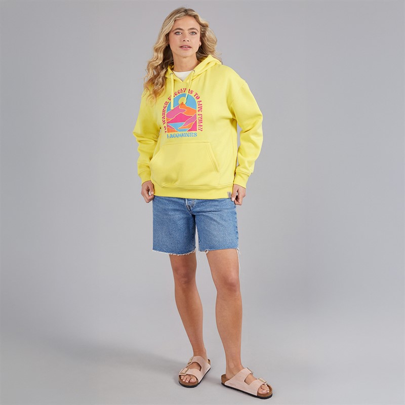 Lagooners Womens Nightingale Nest Graphic Hoodie Yellow