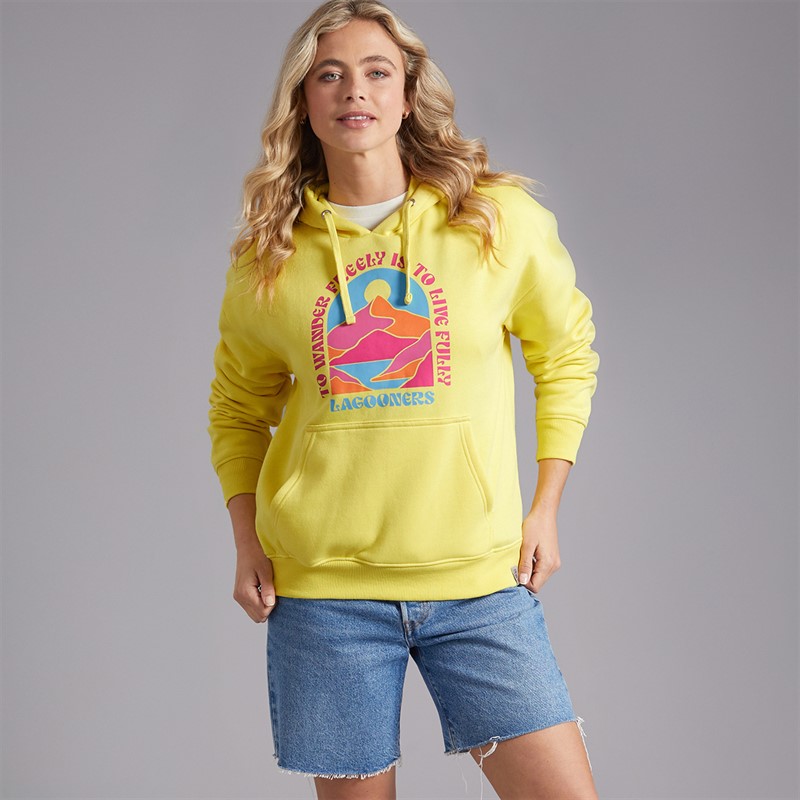 Lagooners Womens Nightingale Nest Graphic Hoodie Yellow