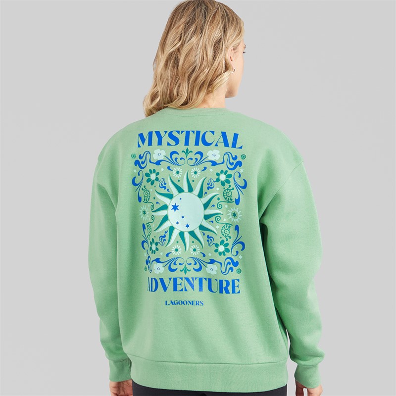 Lagooners Womens Windrush Crew Neck Graphic Sweatshirt Mint