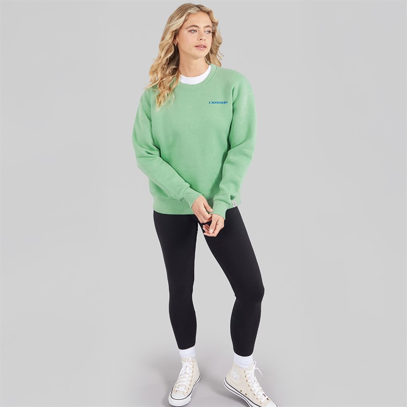Lagooners Womens Windrush Crew Neck Graphic Sweatshirt Mint