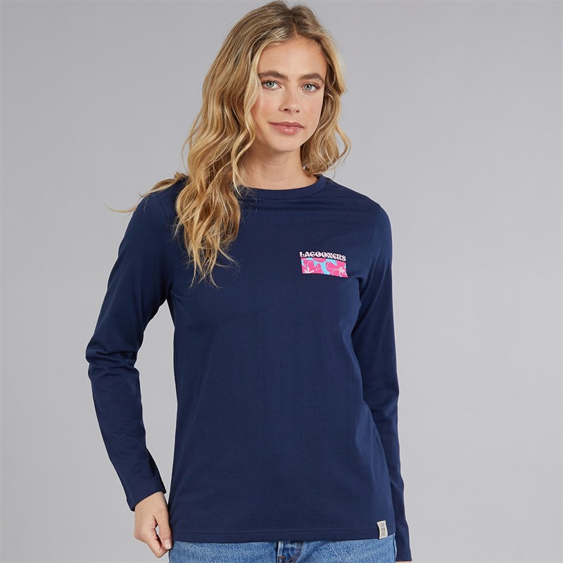 Lagooners Damen Brixcombe Langarm T Shirt Navy