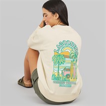 Lagooners Womens Foxmere Crew Neck Graphic Sweat Ecru