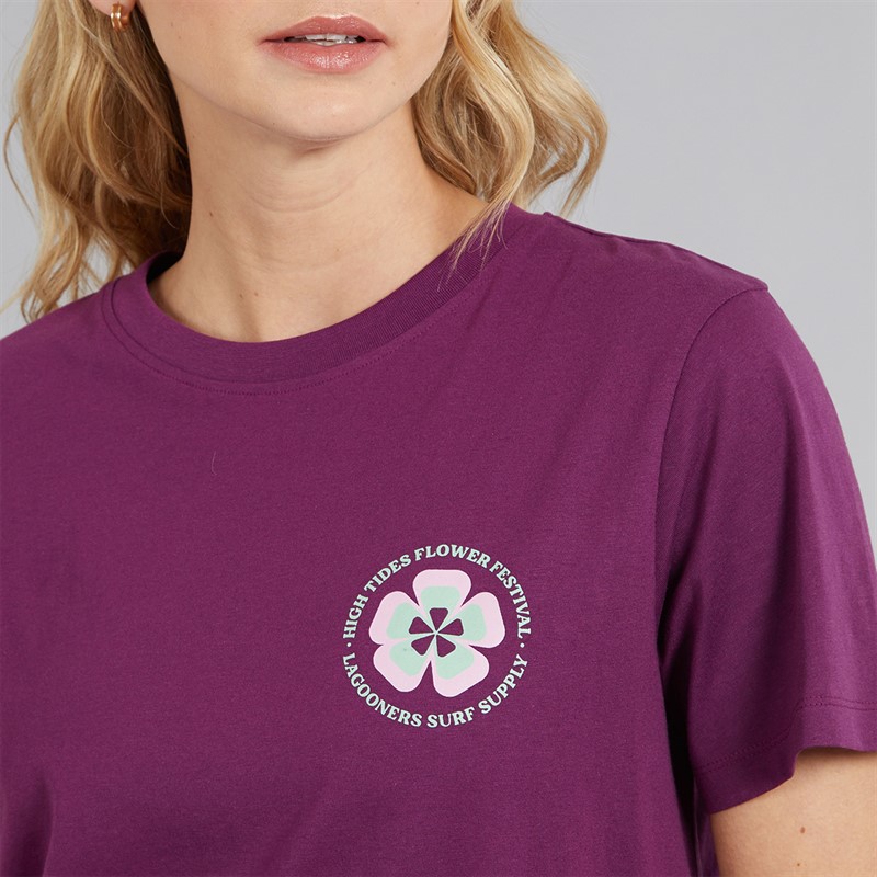 Lagooners Womens Birds T-Shirt Dark Purple