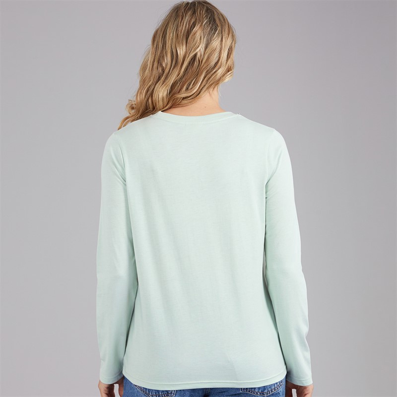 Lagooners Womens Sloe Hollow Long Sleeve T-Shirt Light Green