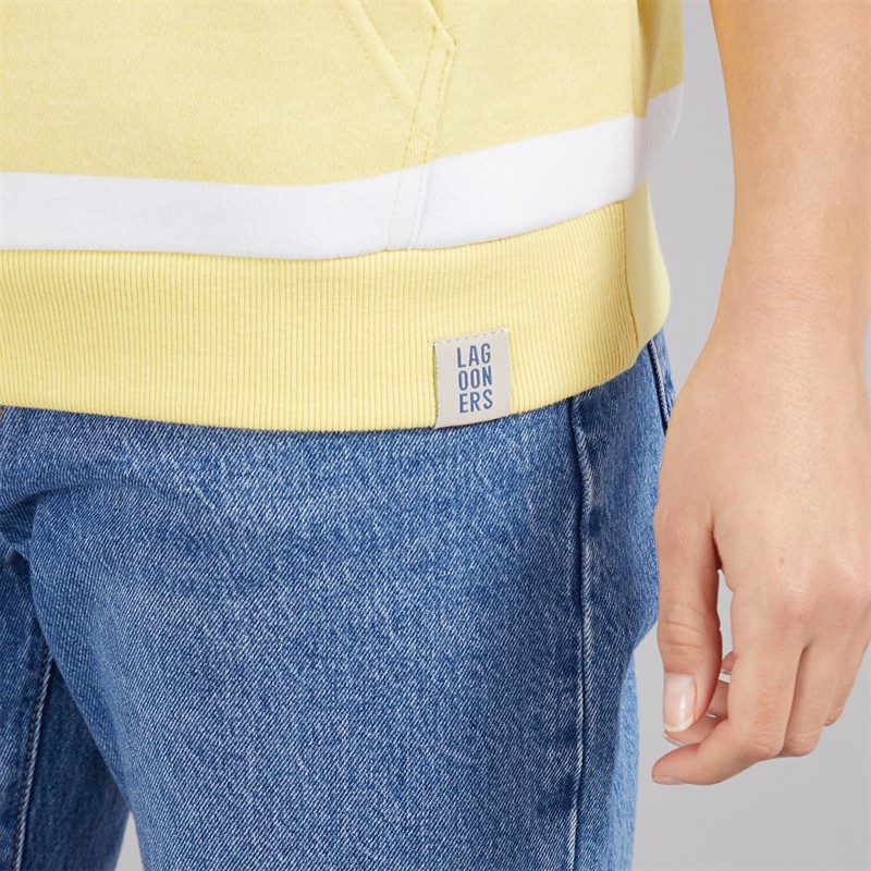 Lagooners Womens Wildflower End Quarter Zip Neck Sweatshirt Yellow