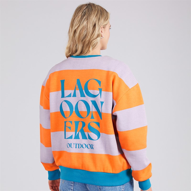 Lagooners Womens Cornflour Field Crew Neck Graphic Sweatshirt Lilac