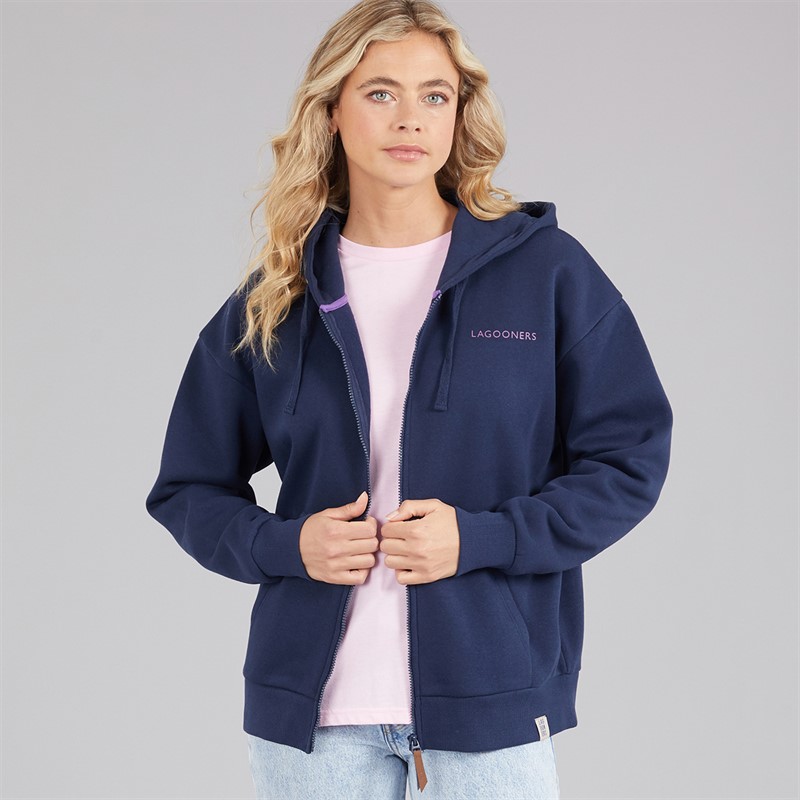 Lagooners Womens Curlew Ridge Zip Through Hoodie Navy