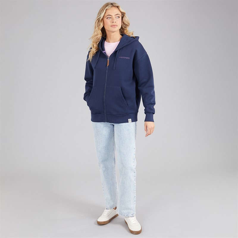 Lagooners Womens Curlew Ridge Zip Through Hoodie Navy