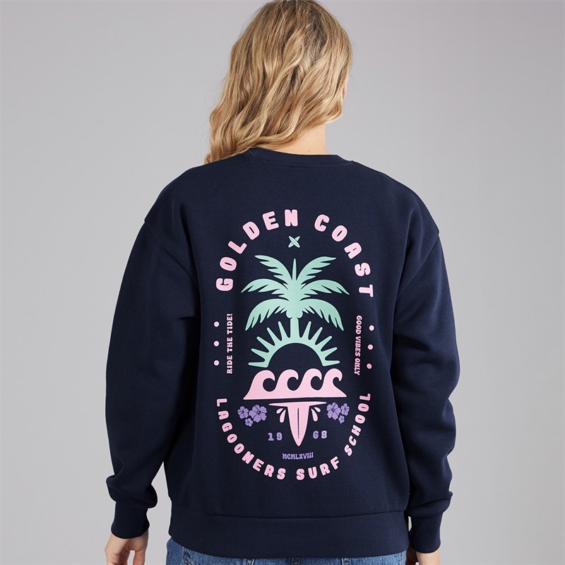 Lagooners Womens Kempley Fold Sweatshirt Navy