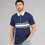 Lagooners Mens Cruz Block Stripe Polo Shirt Navy