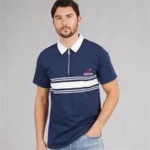 Lagooners Mens Cruz Block Stripe Polo Shirt Navy