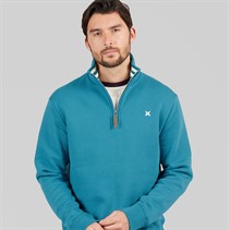 Lagooners Mens Sargasso Funnel Neck Sweatshirt Denim Blue