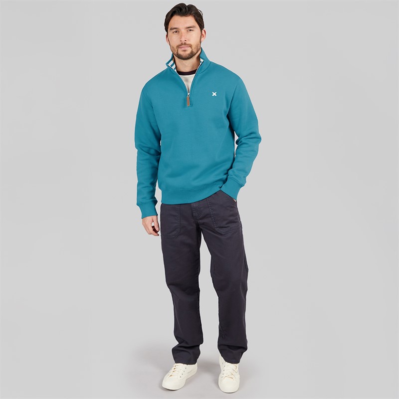 Lagooners Mens Sargasso Funnel Neck Sweatshirt Denim Blue