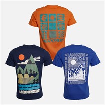Lagooners Mens Nico Three Pack T-Shirts Multi