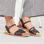 Lagooners Womens Sophia Sandals Black Leather