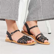 Lagooners Womens Sophia Sandals Black Leather
