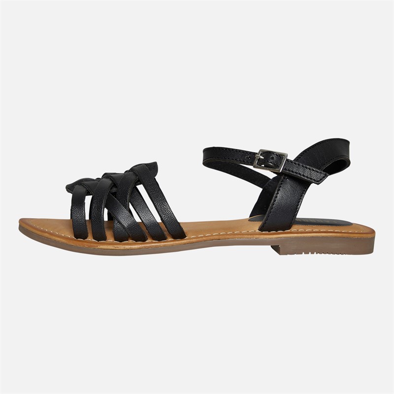 Lagooners Womens Sophia Sandals Black Leather