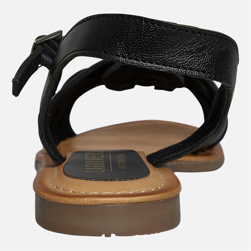 Lagooners Womens Sophia Sandals Black Leather