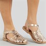 Lagooners Womens Isla Sandals Gold Leather