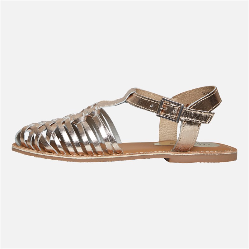 Lagooners Womens Isla Sandals Gold Leather