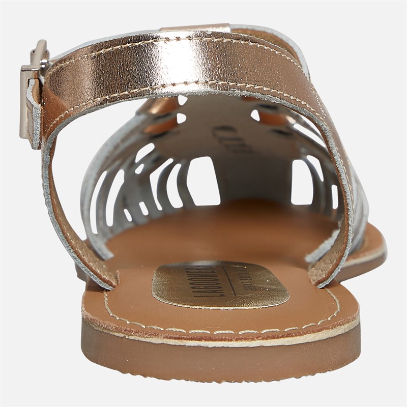 Lagooners Womens Isla Sandals Gold Leather