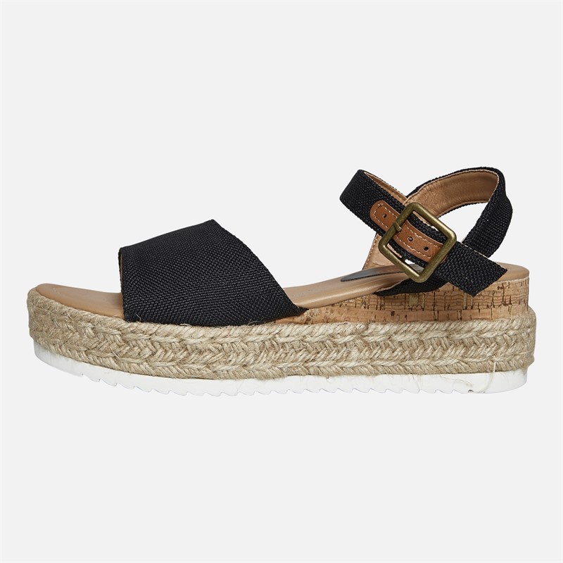 Lagooners Womens Olivia Ankle Strap Sandals Black Denim