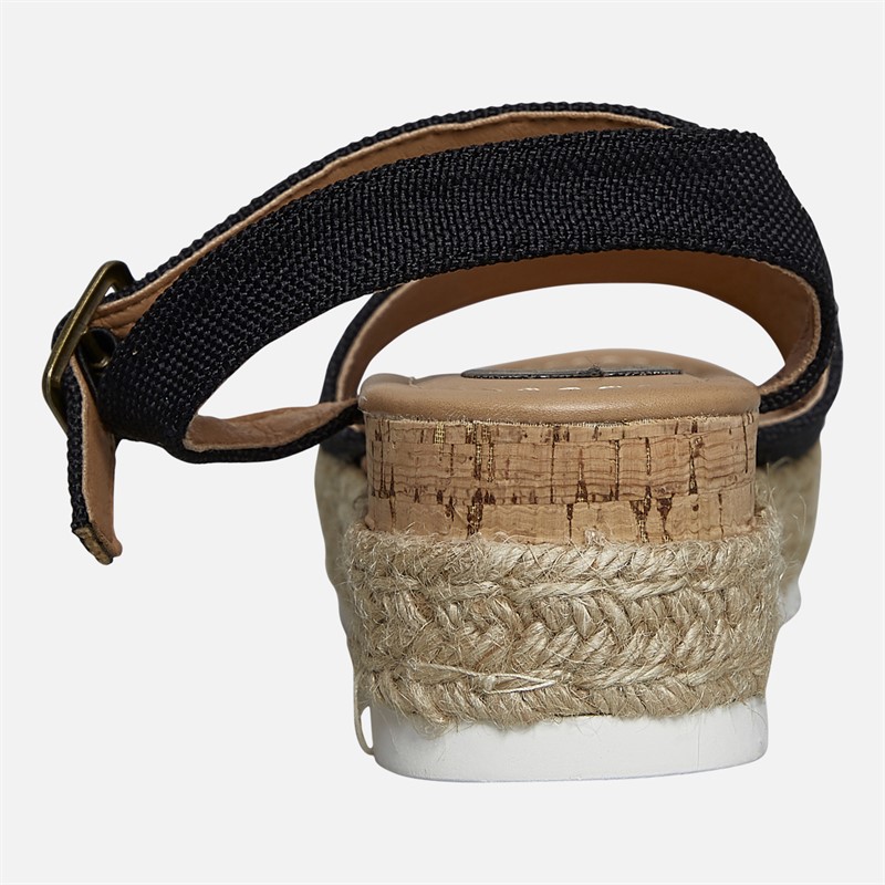 Lagooners Womens Olivia Ankle Strap Sandals Black Denim