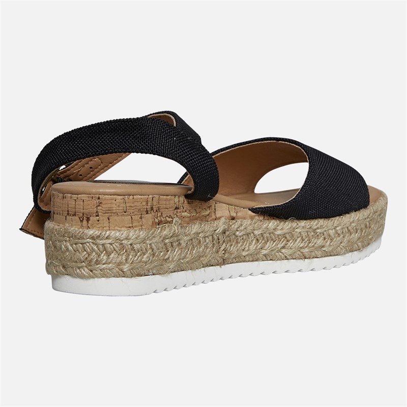 Lagooners Womens Olivia Ankle Strap Sandals Black Denim