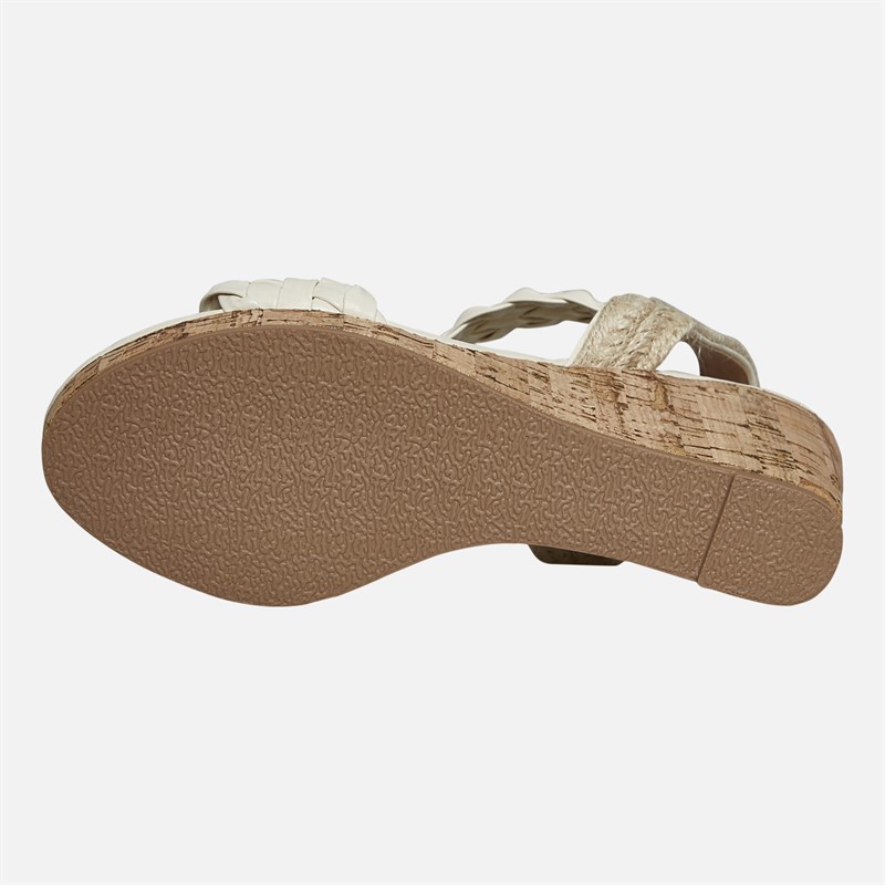 Lagooners Womens Nova Wedge Sandals White Pu