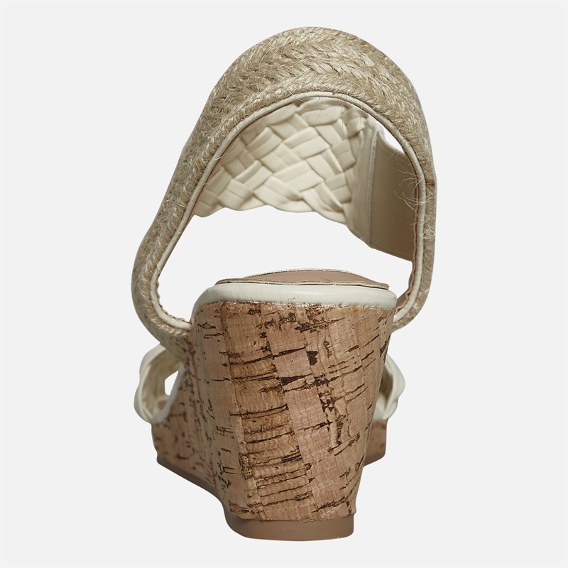 Lagooners Womens Nova Wedge Sandals White Pu