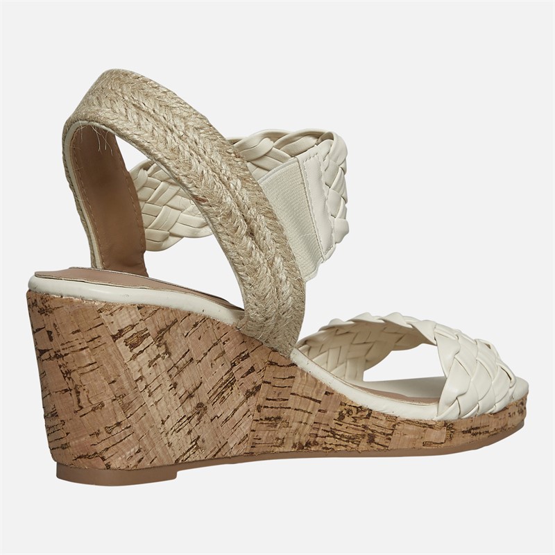 Lagooners Womens Nova Wedge Sandals White Pu