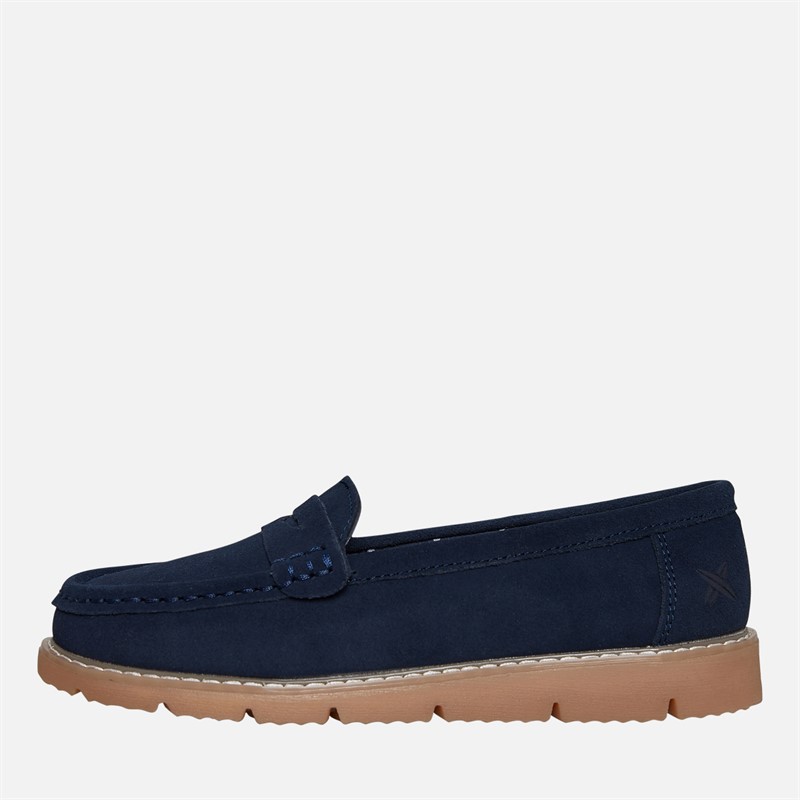 Lagooners Womens Harper Loafers Navy Suede
