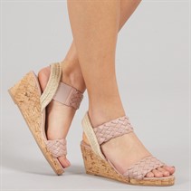 Lagooners Womens Nova Wedge Sandals Pink Pu