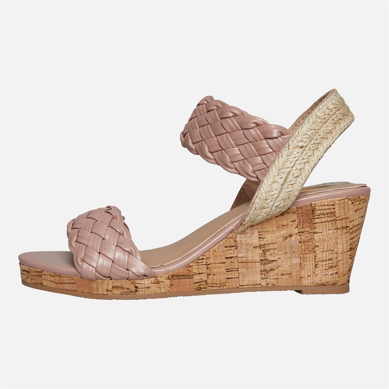 Lagooners Womens Nova Wedge Sandals Pink Pu