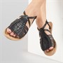 Lagooners Womens Lily Sandals Black Leather