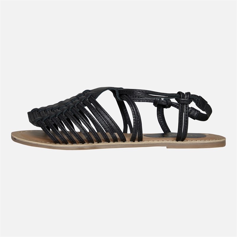 Lagooners Womens Lily Sandals Black Leather