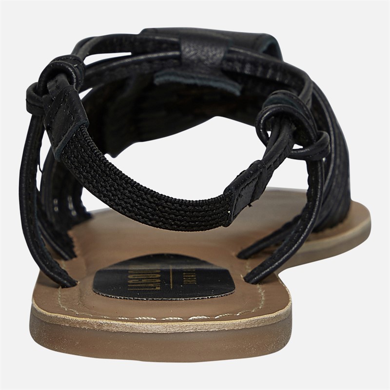 Lagooners Womens Lily Sandals Black Leather