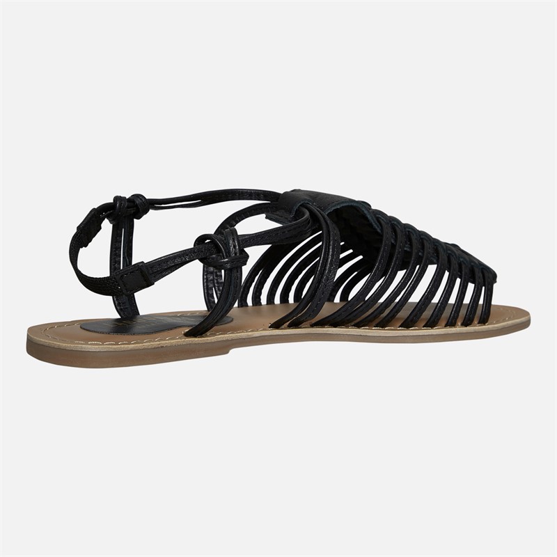 Lagooners Womens Lily Sandals Black Leather