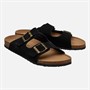 Lagooners Womens Aurora Double Buckle Sandals Black Suede