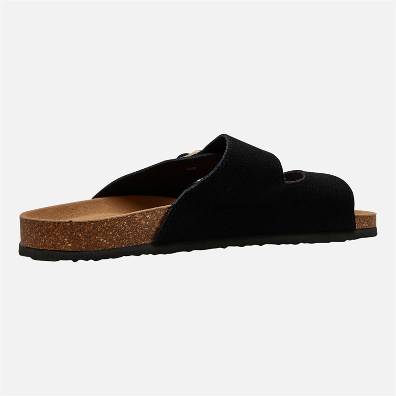 Lagooners Mens Theo Double Buckle Sandals Black Suede